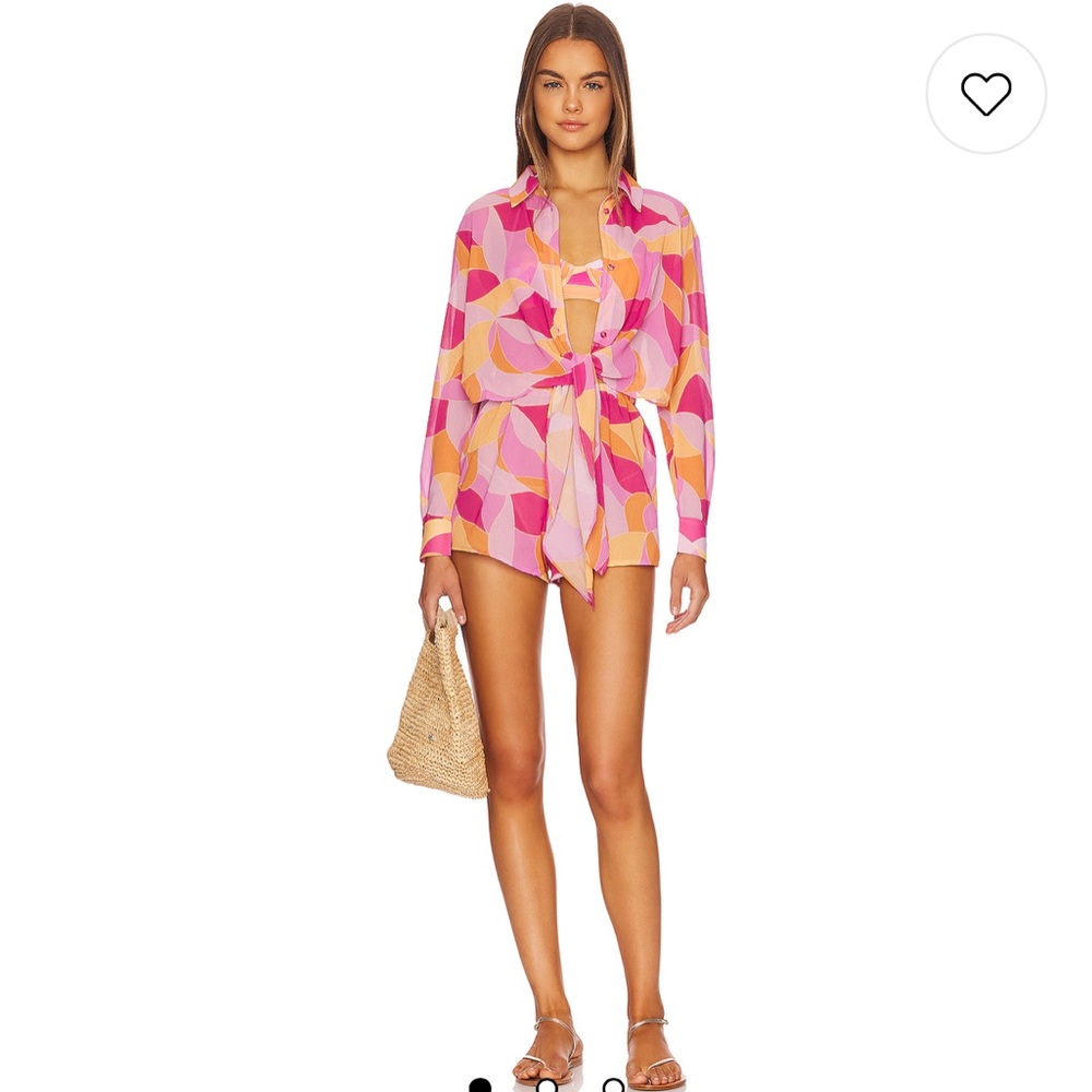 Feelin Groovy Romper in Fuschia Geo